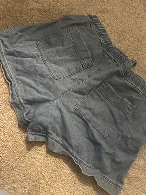 LOFT Outlet Pull On 100% Cotton Blue Jean Shorts size medium thumbnail 4