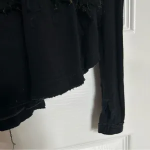 We the Free People Black Laguna oversized long sleeve shirt distressed used Med thumbnail 6
