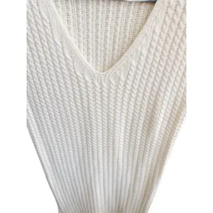 Massimo‎ Dutti ITALIAN YARN Designer Cream lightweight Knit Maxi Dress Luxury M thumbnail 8
