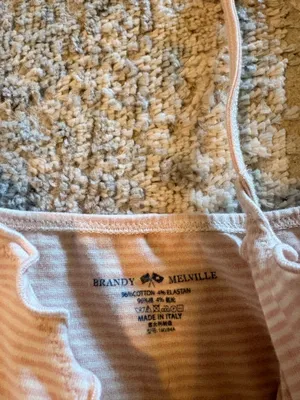 Brandy Melville pink and white stripe ruffle tank thumbnail 2