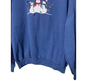 Top Stitch By Morning Sun Embroidered Snowman Crewneck Collared Sweatshirt XL thumbnail 3