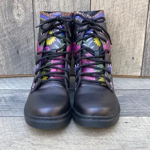 Yes We Vibe Flower Unisex Chelsea Combat Boots Sz 11.5 thumbnail 7