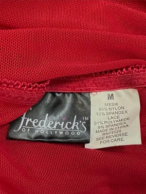 Frederick’s of Hollywood Red Lace Mesh Chemise Halter Cinced Side Sexy Nighty thumbnail 5