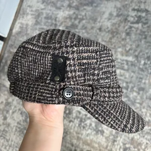 Y2K plaid newsboy houndstooth cap women’s onesize thumbnail 2