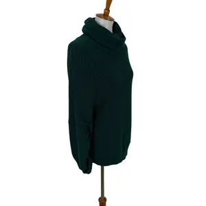Cabi Green Sweater Small Chunky Knit Funnel Neck Comfy Fall Style‎ thumbnail 5
