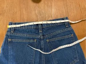 American Apparel High Waisted Cuff Denim Shorts Size 28 Blue Jean Vintage thumbnail 6
