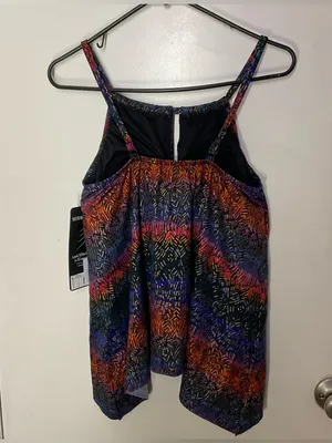 New Miraclesuit Tramonto Belle Peephole High Neck Tankini Top Bronze Multi 12 thumbnail 3
