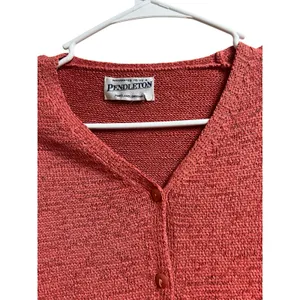 Pendleton Coral Pink Knit Cardigan Sleeveless Tank Set Medium thumbnail 8
