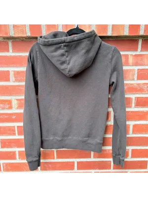 Brandy Melville Gray Zip-Up Hoodie Sweatshirt thumbnail 3