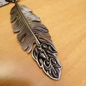 Jessica Simpson Pewter Solid Feather Color Keychain Bag Charm, Luggage Charm thumbnail 6