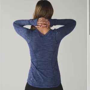 Lululemon 5 Mile Long Sleeve Heathered Hero Blue- Size Small (4/6) thumbnail 6