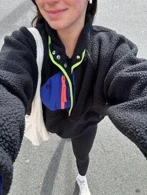 FREE PEOPLE Hit The Slopes Colorblock Pullover Black Sporty Combo Size Medium thumbnail 1