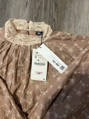NWT Zara Embroidered Romantic Milkmaid Blouse thumbnail 3