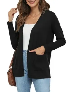 99 Jane Street Black Open Front Cardigan Sweater Women’s Small thumbnail 1