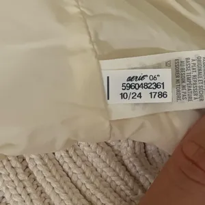 Offline by Aerie Quilted Knit Cardigan Puffer Cream Navy Oversized Sweater Cozy thumbnail 8