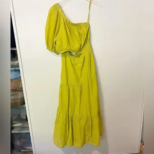 ANTHROPOLOGIE VELVET GRAHAM &‎ SPENCER Christa Maxi Dress Limelight One Shoulder thumbnail 4