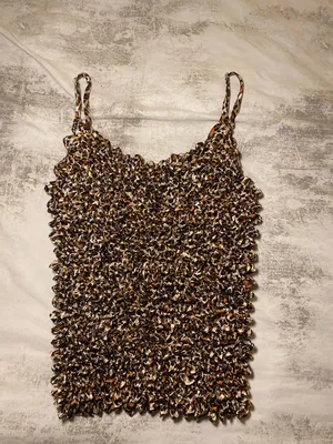 Y2K Brown Leopard Textured Stretch Camisole Size undefined thumbnail 2