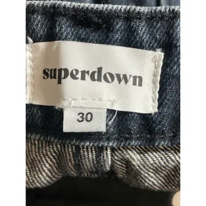 Superdown Womens Blue Dark Wash High Rise Lace Up Wide Leg Denim Jeans Pants 30 thumbnail 5