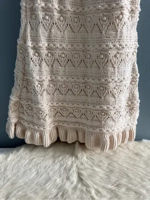 Zara Beige Crochet Knit Mini Dress thumbnail 5