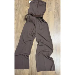 Zara Chocolate Brown Jumpsuit Belt Capsule City Quiet Luxury Runway thumbnail 3