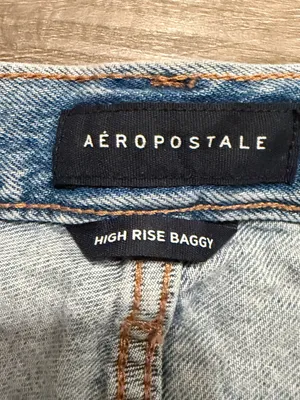 Aeropostale High Rise Baggy Jeans Women's 6 Short Light Wash Distressed Y2K thumbnail 4
