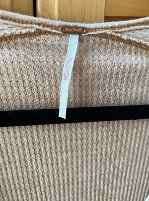 Free People Waffle Knit Long Sleeve thumbnail 3