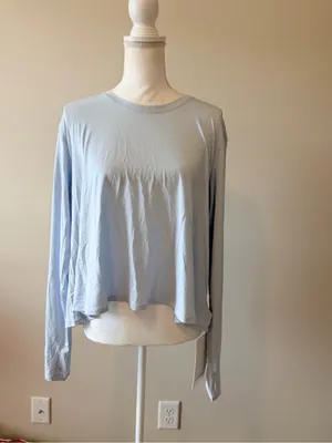 NWT Lululemon Modal Relaxed-Fit Lounge Long-Sleeve Shirt size 6 starch blue thumbnail 2