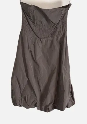 NWT Zara Strapless Brown/Gray Ruching Dress thumbnail 1