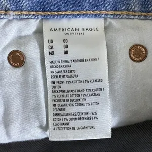 American Eagle 90s Boyfriend Distressed Denim Shorts Light Wash High Rise Size00 thumbnail 9