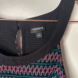 Torrid Smocked Halter Top-Crinkle Gauze Black size 2x new with out tag thumbnail 8