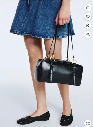 Scoop Black Faux Leather Top Handle Shoulder Bag thumbnail 1