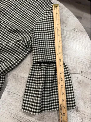 Black White Gingham Dress Bell Sleeve Shift Dress Pockets Preppy Cottagecore thumbnail 9
