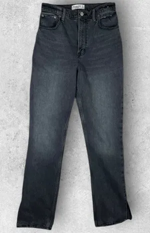 Abercrombie & Fitch 90s Straight Ultra High Rise Curve Love Jeans 27 4R Black thumbnail 1
