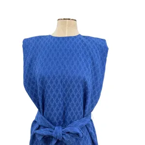 Amanda Uprichard Kenwood Dress Mini Textured Belted‎ Mirtillo Blue Size XS thumbnail 5