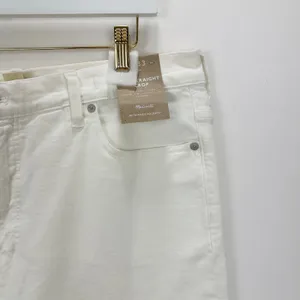 Madewell 90s Straight Crop Jean Tile White High Rise Raw Hem Classic US 33 NWT thumbnail 16