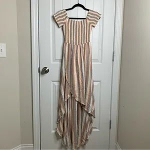 Show me your Mumu striped off shoulder willa smocked maxi dress‎ size medium thumbnail 4