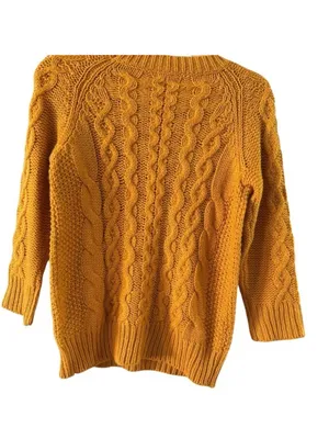 J. Crew Women's Cable Knit Crewneck Sweater — Mustard thumbnail 7