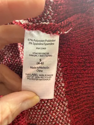 Holiday Time women's red winter tree long sleeve crewneck sequin sweater S thumbnail 9