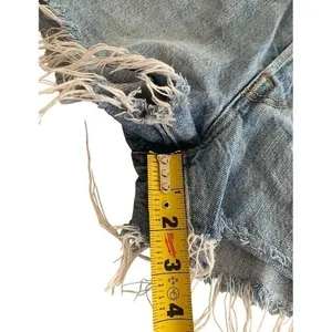 Levi's 501 Denim Shorts Womens 25 Blue High Rise Distressed Frayed Boho‎ Summer thumbnail 4