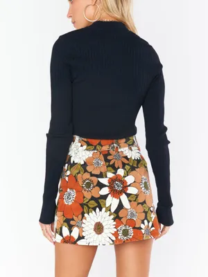 Show Me Your Mumu Tyra Belted Skirt XS Hutton Floral Corduroy NWT‎ $148 thumbnail 2