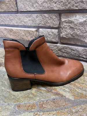 Rieker Chelsea Leather Ankle Boots in Brown Leather Black 39 8.5 thumbnail 5