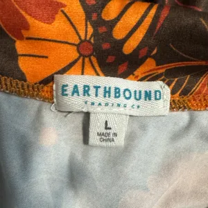 Earthbound Trading Co Retro Print Long Sleeve Pajama Top Women’s Size L thumbnail 4