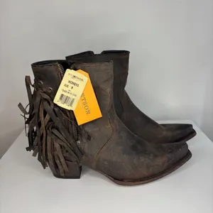 Stetson- Brown Cowboy Boots with Fringe thumbnail 2