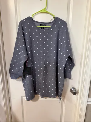 Cynthia Rowley Gray Polka Dot Scoop Neck Sweater thumbnail 2