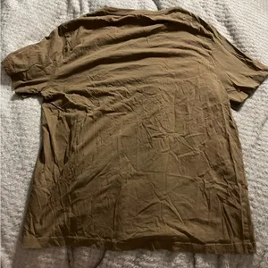 US LG H&M V neck Coupe fitted light brown T shirt thumbnail 2
