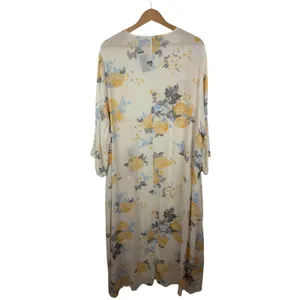 NWT Torrid Georgette Kimono Sz 1X/2X Yellow Floral Lightweight Open Front‎ Flowy thumbnail 4