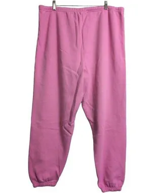 Skims Pink Elastic Waist Cuff Sweatpants Joggers Cotton Blend Size XL thumbnail 1