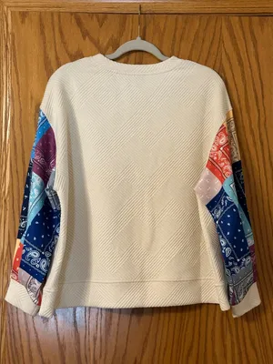 See and Be Seen Pullover Sweatshirt with Bandana Sleeves - NWOT - S (Oversized) thumbnail 3