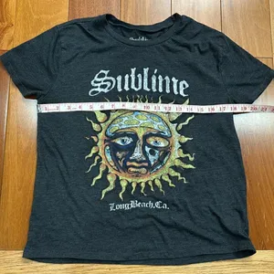 Sublime Black Flaming Sun‎ Long Beach, CA band Graphic T-Shirt Women's Size M thumbnail 4