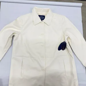 Scoop Womens Faux Leather Utility Trench Coat Winter White XL 16-18 NWT Longline thumbnail 5